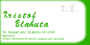 kristof blahuta business card